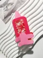 Detailed shot of a creative syringe-shaped hair claw clip in pink healthcare design - Needle Tube