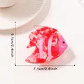 Beautiful pink tropical fish hair claw clip with size measurements 7.1cm x 6.1cm - Crimson Angelfish