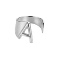 Anillo ajustable de acero inoxidable con un diseño elegante de la letra A plateada - Letra A / Plateado