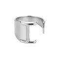 Elegante anillo abierto de acero inoxidable plateado con un diseño minimalista de la letra I - Letra I / Plateado