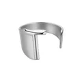 Anillo abierto ajustable en acero inoxidable con una gran letra T mayúscula inicial - Letra T / Abierto Ajustable / Plateado