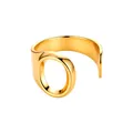 Anillo abierto de acero inoxidable dorado pulido con diseño de letra inglesa O - Letra O / Dorado