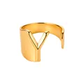 Anillo abierto de acero inoxidable chapado en oro de alta calidad con letra Y audaz - Letra Y / Dorado