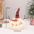 Pupazzo di neve in lino ricamato con naso lungo per la decorazione natalizia casa - Stile YH16516A/Cappello Appuntito A Quadri Rosso Verde/Ricamo