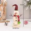 Handgemaakte 53 cm jute sneeuwpop pluche pop voor feestelijke kerstversiering in huis - YH16519A Stijl/Rood Geruite Puntmuts/Rode Sjaal Met Kwastjes