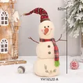 82cm linen Christmas snowman doll with embroidered patterns for holiday home decor - YH16520A Style/Red Plaid Pointed Hat/50cm High