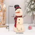 Decorative plush snowman doll with embroidered details for Christmas, 55cm height - YH16520B Style/Black Top Hat/55cm High