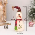 50cm plush Christmas snowman ornament with long nose and plaid scarf - YH16517A Style/Red Green Plaid Hat/30cm High