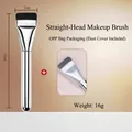 Ultra-thin flat head foundation makeup brush with protective dust cover and OPP bag packaging - White