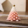 Pink and white gradient Christmas tree scented candle for holiday gift decoration - Berlin Girl / Pink Gradient