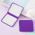 Minimalist compact purple square folding double-sided travel makeup mirror for touch-ups - Purple
