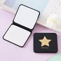 Portable square double-sided folding makeup mirror with star design and golden finish - Star Style