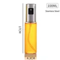 100ml stainless steel and glass olive oil sprayer bottle size 17cm by 4.3cm - Stainless Steel Shell Style / 100ml / Silver