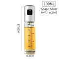 100ml glass oil sprayer bottle in space silver for kitchen and BBQ with scale markings - With Scale Style / 100ml / Silver
