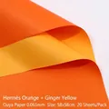Double-sided waterproof Ouya floral wrapping paper in orange and yellow, 58x58cm, 20pcs - 56x56cm (20 Sheets) / Hermès Orange + Turmeric