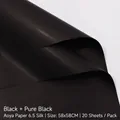 Premium zwart waterdicht bloemeninpakpapier, maat 58x58cm, 20 vellen per verpakking - 56x56cm (20 Vellen) / Zwart + Zwart