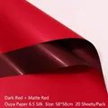 Premium tweekleurig waterdicht bloemeninpakpapier in donkerrood en matrood, 58x58 cm - 56x56cm (20 Vellen) / Wijnrood + Mat Rood
