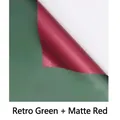 Waterdicht tweekleurig bloemeninpakpapier in retro groen en mat rode afwerking - 56x56cm (20 Vellen) / Turkoois + Mat Rood