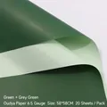 Tweekleurig waterdicht bloemeninpakpapier in cyaan en grijsgroen, 58x58cm - 56x56cm (20 Vellen) / Cyaangroen + Grijsgroen