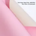 Waterdicht tweekleurig inpakpapier in roze en melkwit voor bloemen, 20 vellen per pak - 56x56cm (20 Vellen) / Poederroze + Crèmewit