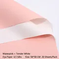 Dubbelzijdig waterdicht bloemeninpakpapier in bleekroze en wit, afmeting 58x58cm per pak - 56x56cm (20 Vellen) / Poederroze + Zachtwit