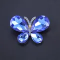 Eleganter blauer Kristall-Schmetterlings-Brosche mit Goldakzenten - Dunkelblaue Schmetterling Brosche (XD10872-3) / Saphirblau