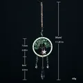 Green crystal Tree of Life dreamcatcher car hanging ornament with star and drop pendants - Green (MS4052B)