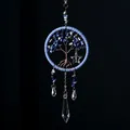 Handmade blue Tree of Life dreamcatcher car hanging with lapis stones and crystal stars - Blue (MS4052D)
