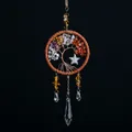 Crystal Tree of Life dreamcatcher pendant with star charm and tumbled stones - Multicolor (MS4052F)