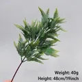 Artificial green fern branch with cedar style 48cm height 40g weight - Split Leaf Twig (48cm)