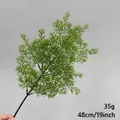 Detailed close-up of 48cm artificial green cedar branch for home and garden decor - Fine Fern Leaf (48cm)