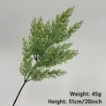 Detailed macro view of 51cm artificial green cedar branch for home DIY decoration - Multi-fork Fir Branch (51cm)