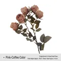 Retro 5-head artificial small rose in pink coffee color for home decor - Pink and Coffee
