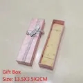 Confezione regalo rettangolare rosa con nastro glitter argento per penne e gioielli - Confezione Regalo con Fiocco / Rosa