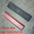 Astuccio in plastica trasparente con base rossa e coperchio nero, dimensioni 16x3,5x2cm - Solo Custodia in Plastica Rossa (Senza Penna) / 16x3.5x2cm / Rosso e Trasparente