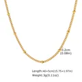 18k gold plated titanium steel necklace with bead accents and adjustable length - Satellite Chain 2mm*40+5cm / Gold