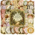 Collection of vintage Bible verse stickers with floral and inspirational illustrations - Vintage Bible Inspirational Verse Style (T01043759-50) / 56 Pieces/Pack