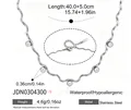 Golvende zilveren roestvrijstalen ketting met zirkonia stenen en een verlengketting - Golvende Zirconia Halsketting (JDN0304300-S) / 40+5cm / Zilver