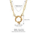 Collana a maglie in acciaio inossidabile dorato con chiusura a molla circolare da 14 mm - Catena a Graffetta con Chiusura a Marinaio 40+5cm