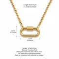 Collier avec pendentif mousqueton en acier inoxydable plaqué or 18K, chaîne réglable - Collier Mousqueton Ovale Or