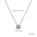 Collana minimalista in acciaio 316 con pendente meteorite e zircone cubico. - Stile Esagonale Meteorite (81620) / 40+5cm / Argento