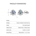 Elegante 1 karaat moissanite oorknopjes met klassieke 3-pootzetting in 14K goudlaag - 1 ct / Zilver