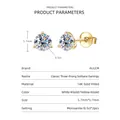 Pendientes de tuerca clásicos de oro de 14 quilates con moissanita de 0.5ct par - 0.5 ct / Dorado