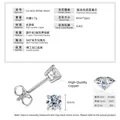 Pendientes de moissanita plateados con tabla detallada de especificaciones del producto - De cuatro garras / 0.3 ct / Plateado