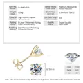 Pendientes de Moissanite de 2ct color D VVS1 con 3 garras y acabado dorado de gran lujo - De cuatro garras / 1 ct / Dorado
