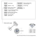 High-quality 2ct Moissanite stud earrings with D color and VVS1 clarity for women - Individuality Brilliant Style / 2 ct / Silver