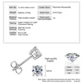 Pendientes de moissanita D Color VVS1 de 5 mm con chapado engrosado de cinco capas de cobre - De cuatro garras / 0.5 ct / Plateado