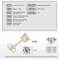 Pendientes de moissanita de 5mm 1ct D VVS1 con tres garras, acabado dorado - De cuatro garras / 0.5 ct / Dorado