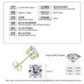 Pendientes de moissanita de 4,0ct color D VVS1 con piedras de 8mm y corte 3EX - Botones Moissanita Cuatro Garras / 2 ct / Dorado