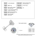 Pendientes de moissanita de alta calidad, color D, claridad VVS1, engaste de cobre - Estilo Capullo de Flor / 1 ct / Plateado
